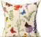 Set of 4 outdoor patio throw pillow covers in 18 x 18 inch size, featuring cheerful spring and summer garden floral designs, perfect for farmhouse style décor on outdoor furniture such as benches, chairs, swings, deep seats, beds, couches, and sofas